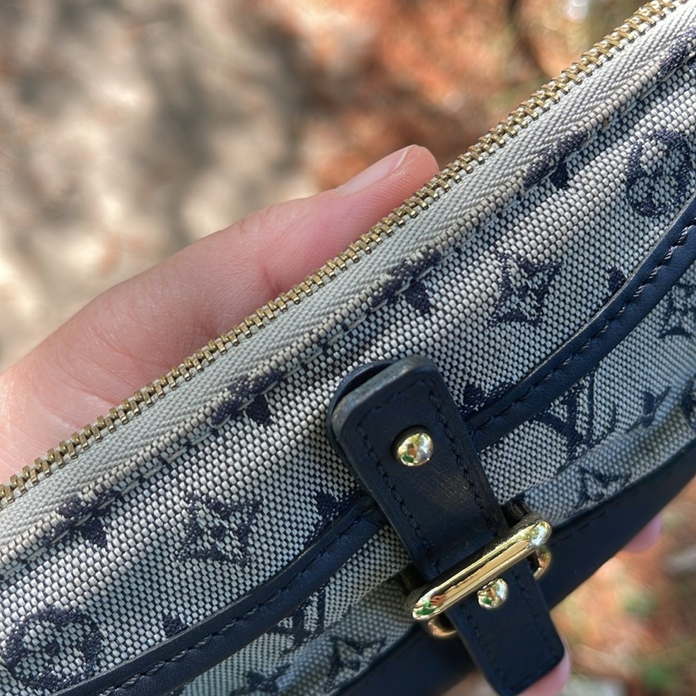 Authentic Vintage Louis Vuitton Monogram Mini Lin Anne Sophie Pouch/Clutch Navy - Picture 15 of 17